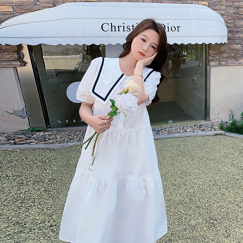 现货   减龄甜美海军领连衣裙235-8806-P105-控158图片