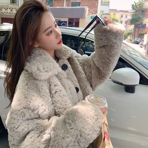 【现货】 简约风格短款羊羔毛外套235-M600-P165,控239,女装皮草,金十上