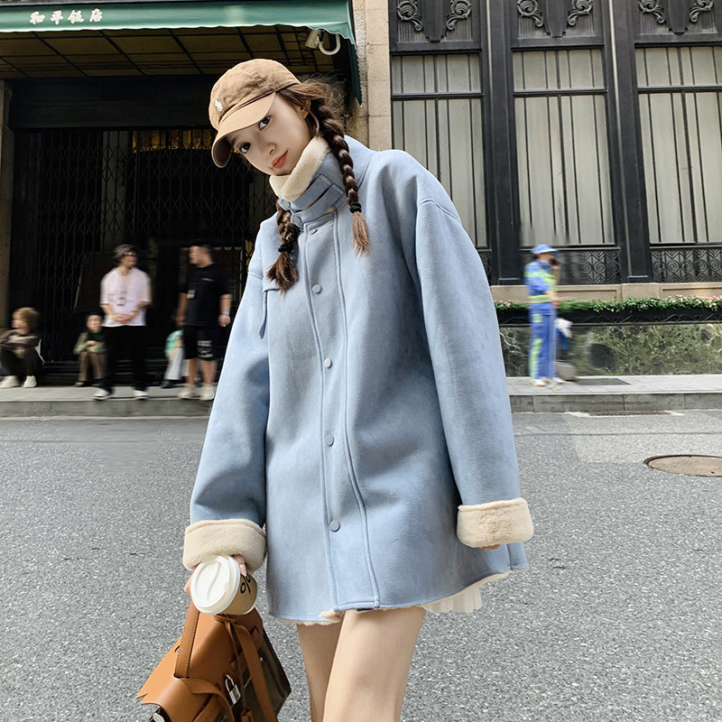 【现货】皮毛一体加绒羊羔毛235-351-P185-控278,女装毛呢外套,金十上