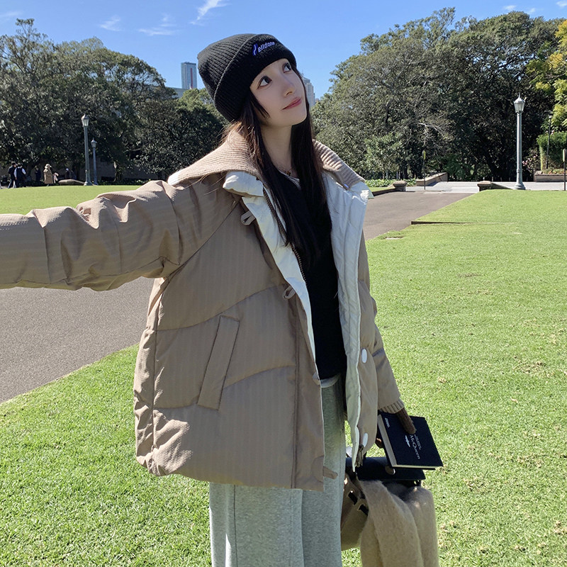 现货新款90绒领子可拆卸短款羽绒服外套235-357-P265-控388,女装羽绒服,金十上