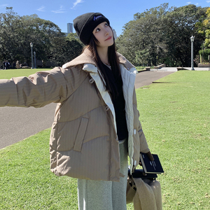 现货新款  90绒领子可拆卸短款羽绒服外套235-357-P265-控388图片