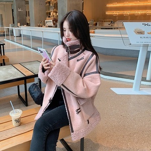【现货 】 皮毛一体立领加厚外套235-9935-P185-控268，女装短外套，金十上