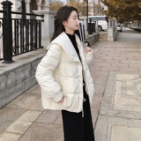 【现货】海军领短款白鸭绒羽绒服235-9937-P235-控358，女装羽绒服，金十上