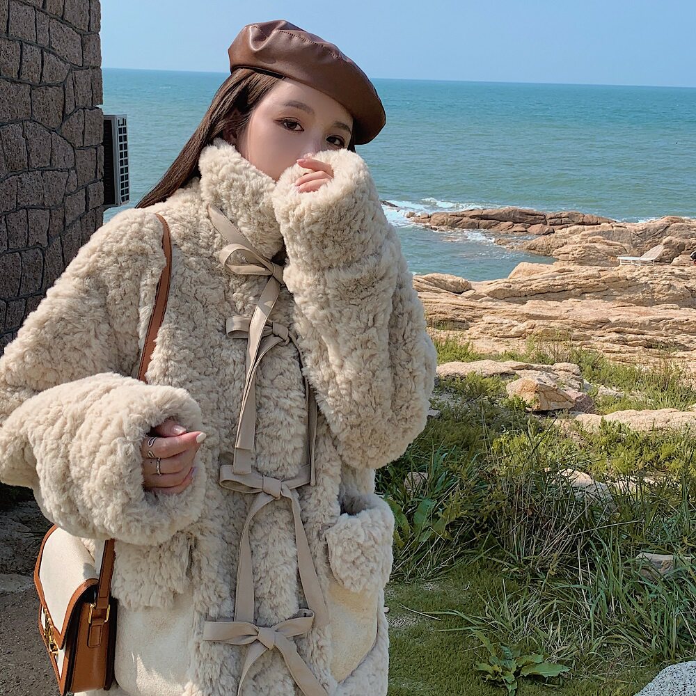 2021冬装新款羊羔毛外套235-M603-P175,控248,女装短外套,金十上