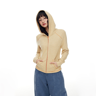 美式复古运动风苏哈线开衫卫衣女春季2026新款修身显瘦短款外套潮