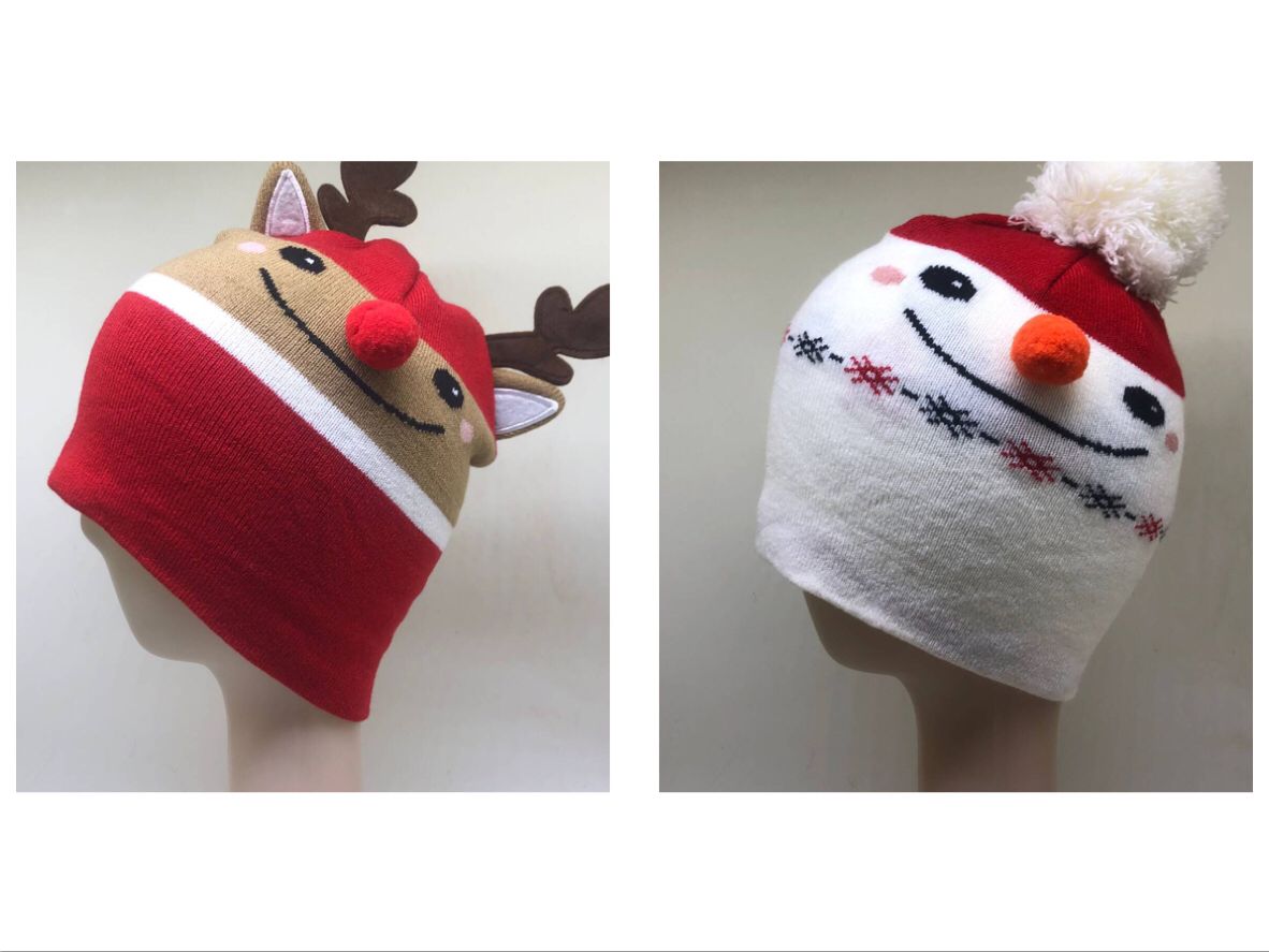 可爱卡通圣诞帽毛线帽