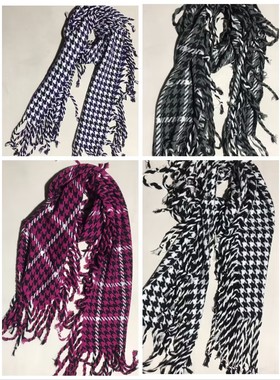 9915  外贸仿羊绒复古侧流苏春秋冬围巾  170*25