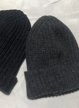 F367  外贸（全羊毛）春秋冬宽松翻边针织帽  54-60头围