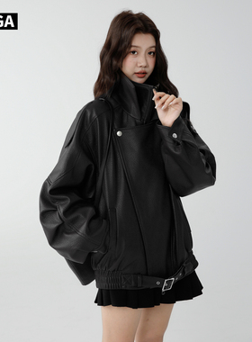 大嘎daga重工美式立领酷飒风炸街机车服夹克皮衣外套女秋2025新款