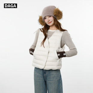 内搭轻薄内胆 外穿背心坎肩短款 大嘎daga排骨羽绒马甲女款 2025新款