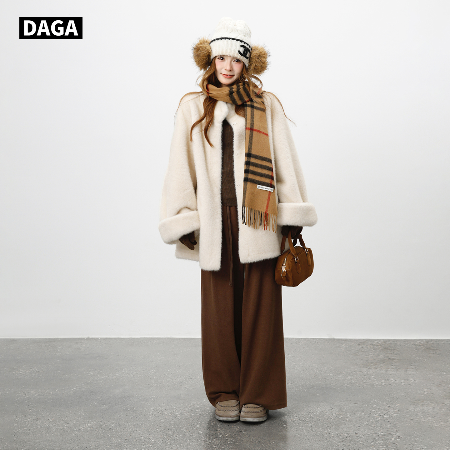 大嘎daga慵懒风高级感立领皮草女