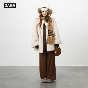 DAGA慵懒高级气质仿貂绒环保皮草皮毛一体大衣毛毛外套女2025新款