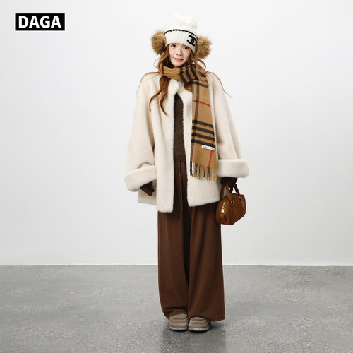 大嘎daga慵懒风高级感立领皮草女