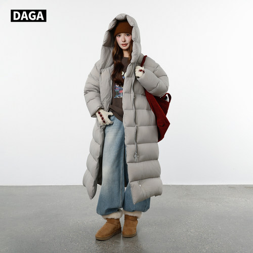 DAGA极寒泡芙羽绒服女长款过膝