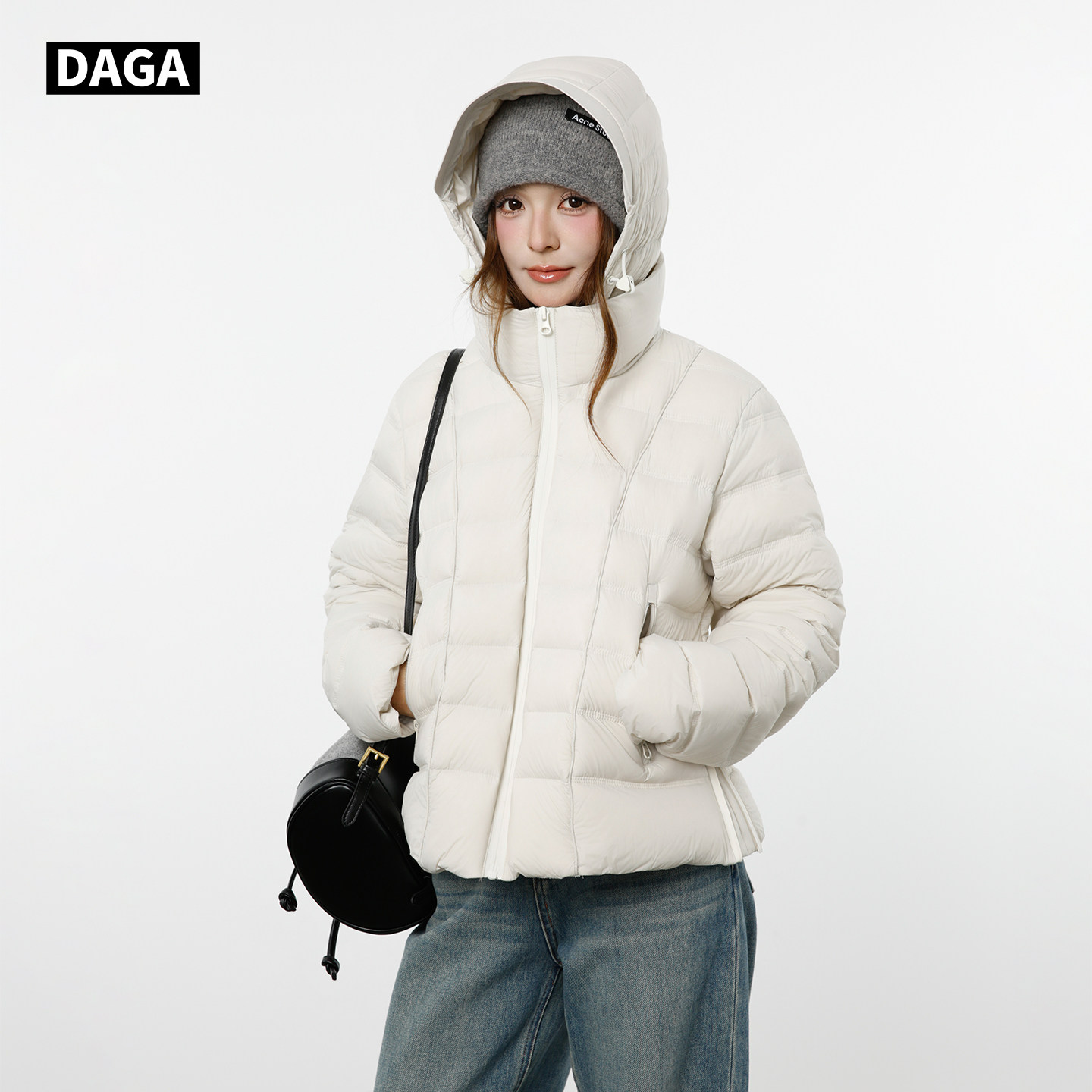 大嘎daga/小蛮腰/90白鸭绒排骨羽绒服女短款修身保暖收腰连帽外套,女装/女士精品,羽绒服,淘宝优惠券,粉丝福利购,淘宝优惠卷