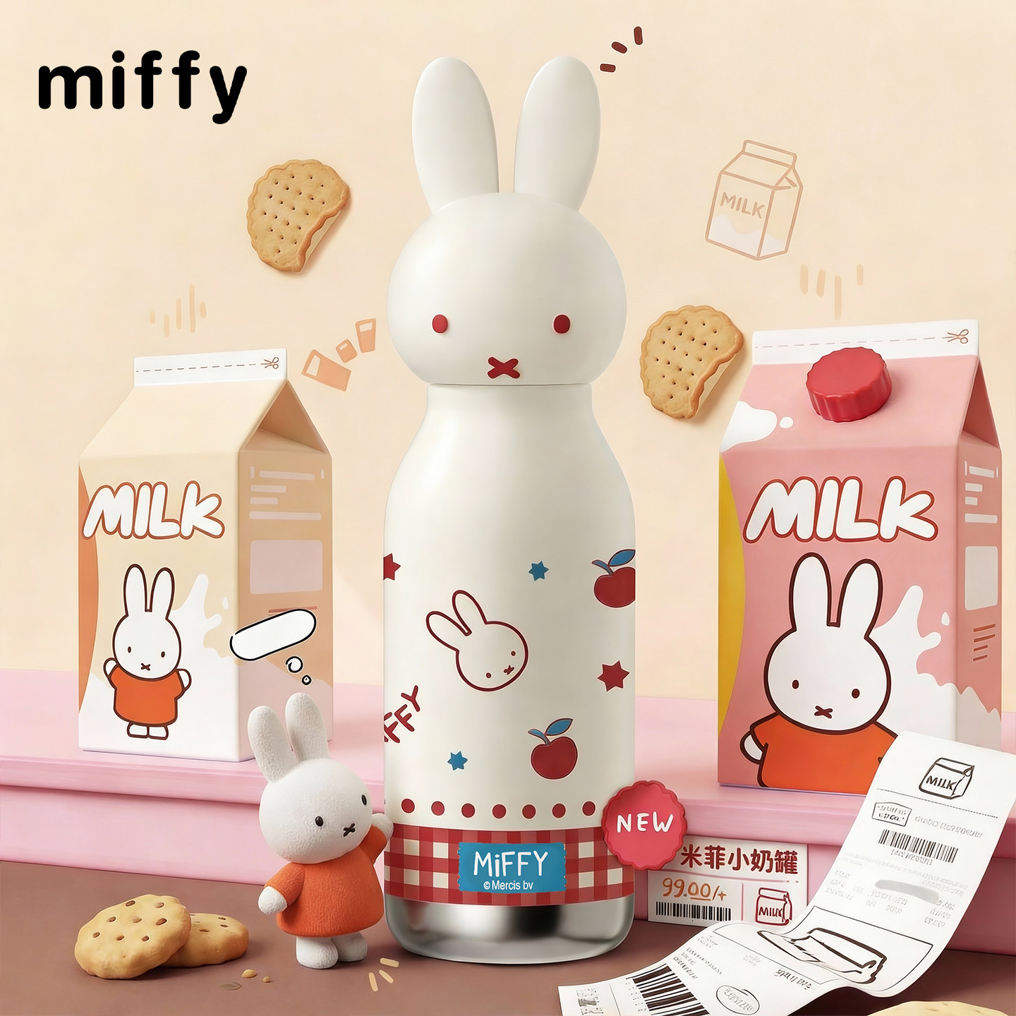 米菲保温杯女生2026新款高颜值可爱便携小巧吸管水杯生日新年礼物,餐饮具,保冷/保温杯,淘宝优惠券,粉丝福利购,淘宝优惠卷