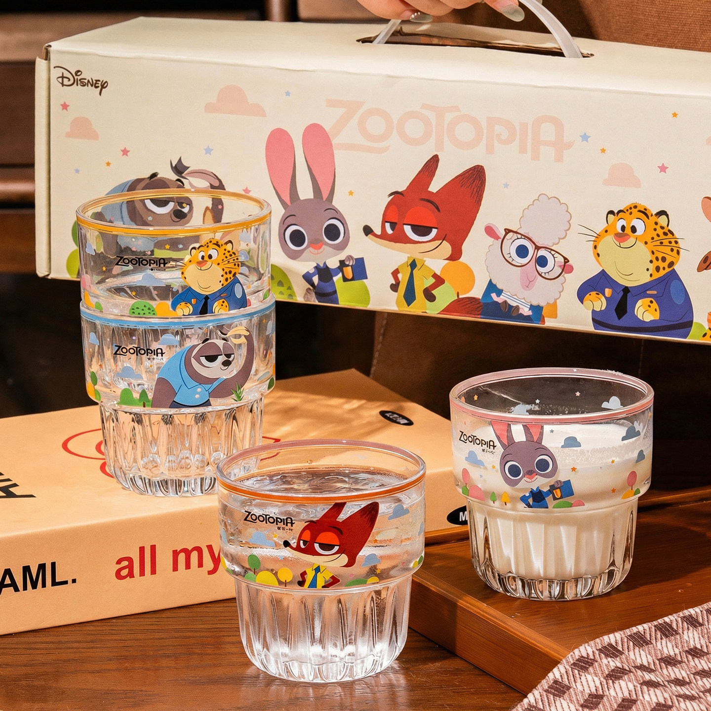 疯狂动物城玻璃水杯家用套装可爱果汁饮料杯防摔微醺小酒杯伴手礼,餐饮具,玻璃杯,淘宝优惠券,粉丝福利购,淘宝优惠卷