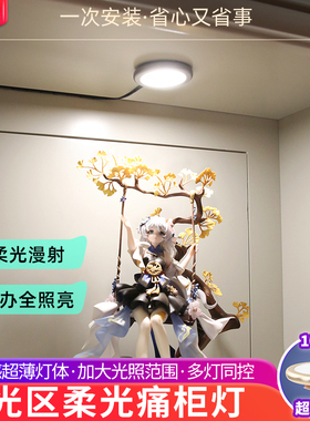 痛柜灯led明装柜灯免开槽超薄插电手办展柜灯感应橱柜灯led柜底灯