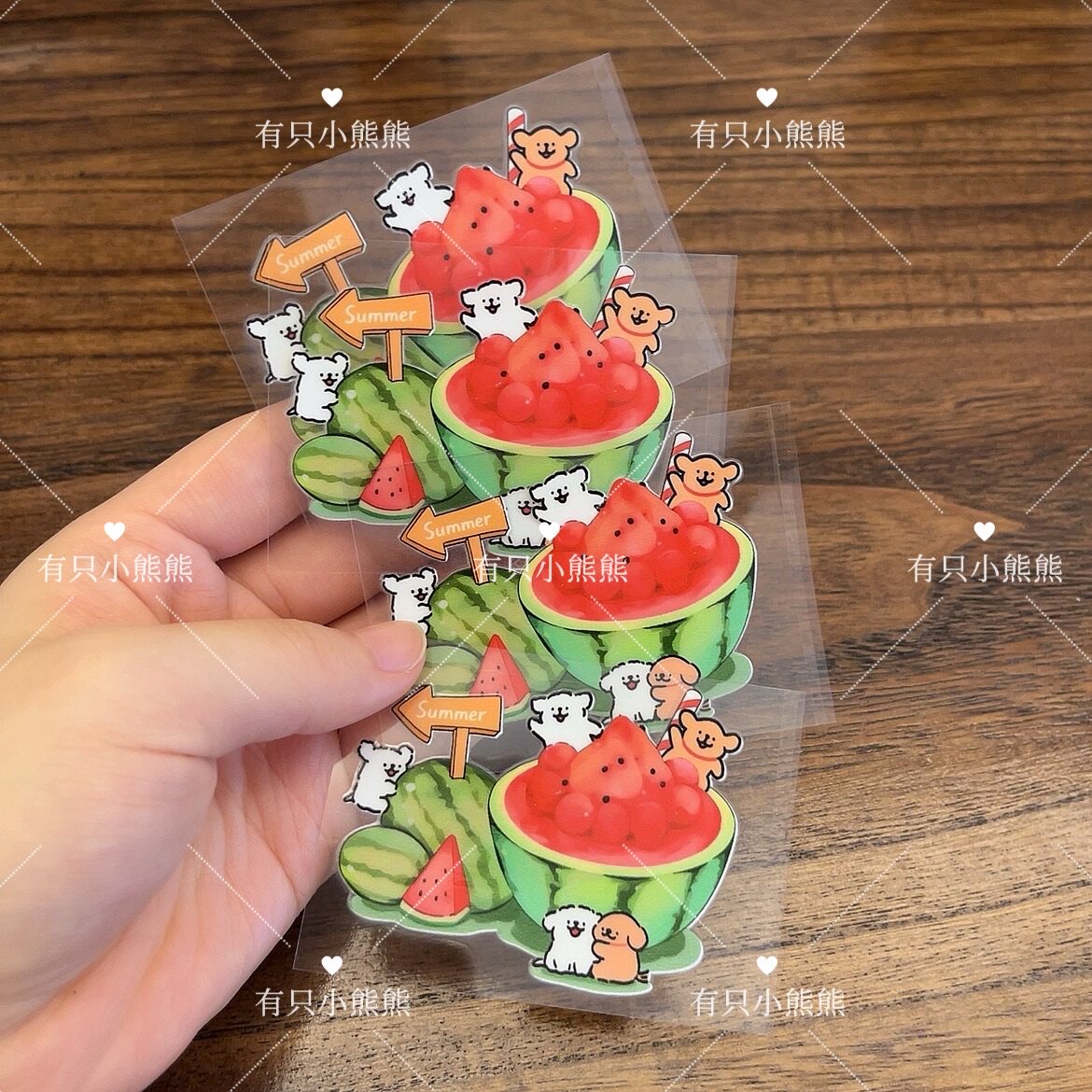 卡通线条小狗转印贴纸防水车贴