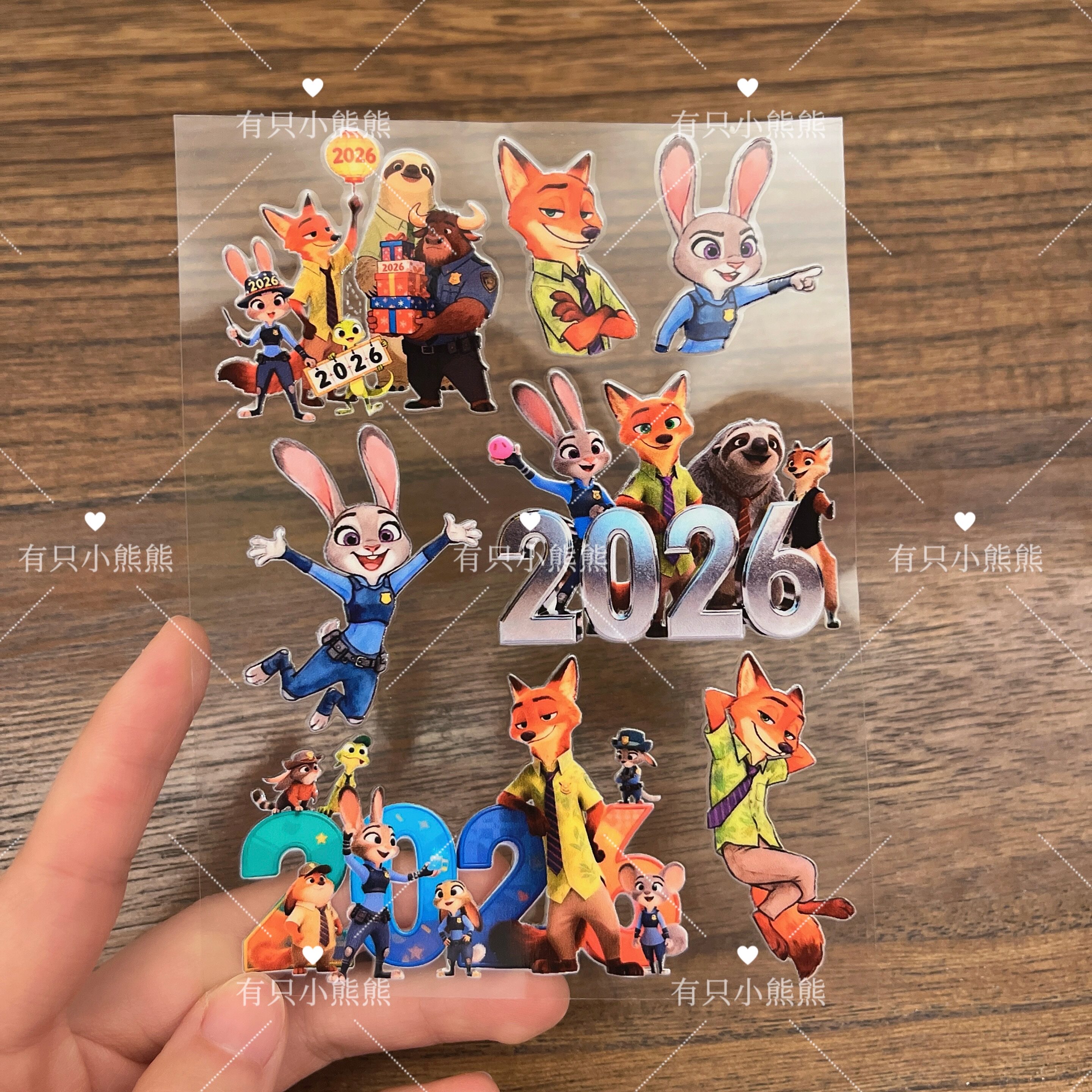 疯狂动物城朱迪尼克防水转印贴
