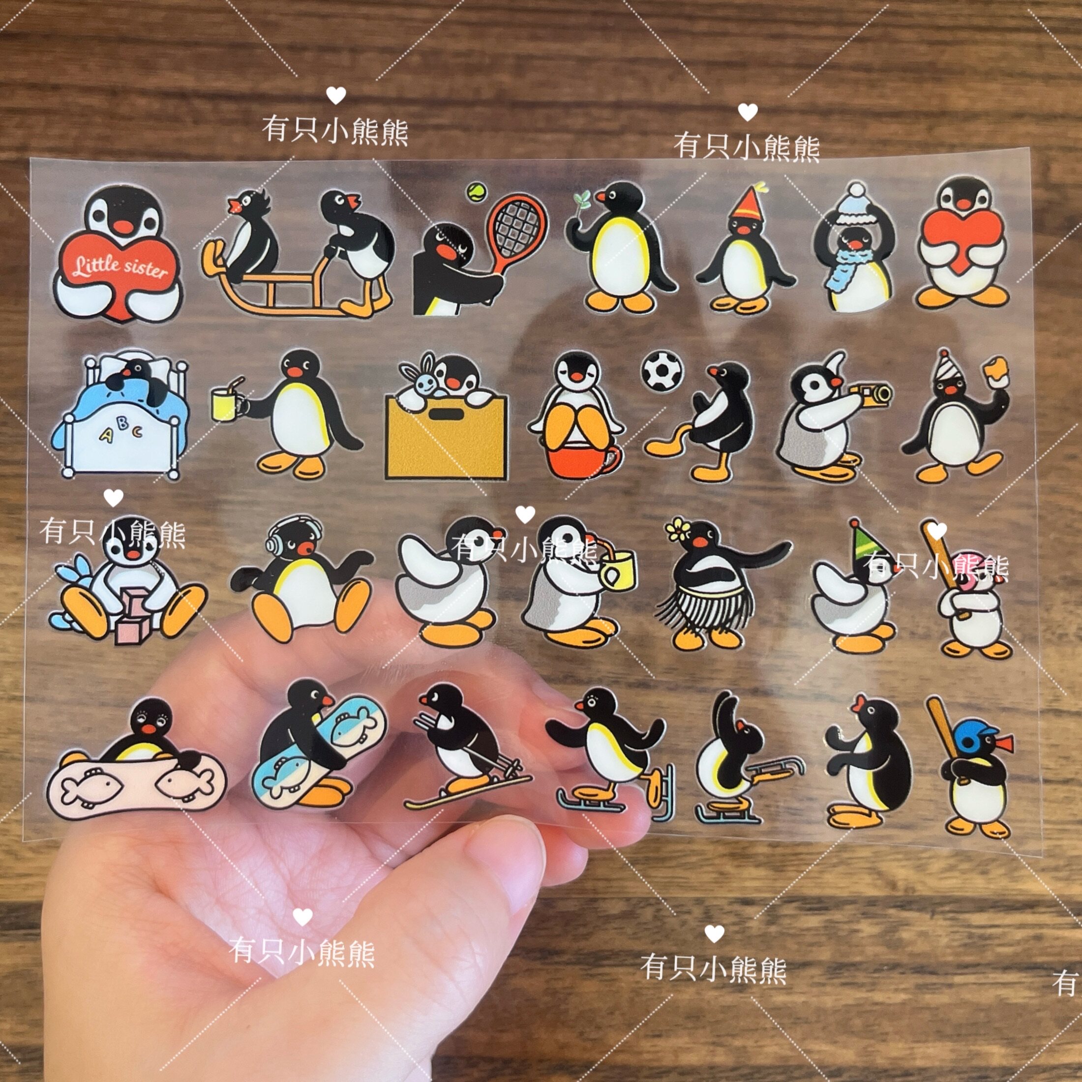 卡通可爱pingu企鹅防水转印贴