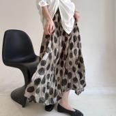 做旧暗黑风 TAI胎 绝美一条 波点植物晕染感大裙摆半身裙A字裙