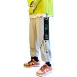 2026秋季新款港风大码笑脸印花拼接排扣卫裤M-5XL-KZ098-P45，男装休闲裤，星座417-1（原电商B245）