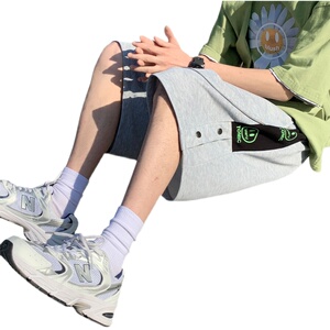 短裤男夏季新款港风大码笑脸印花排扣运动裤M-5XL-DK2109-P40图片