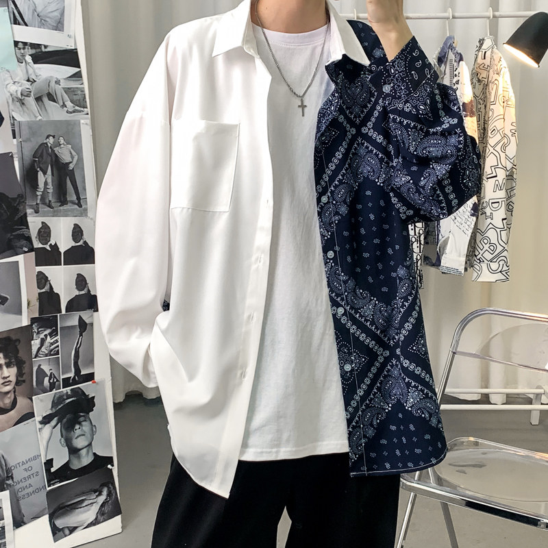 春季2026新款海报景港风大码腰果花拼接男女衬衫M-5XL-CS002-P40,男装衬衫,星座417-1（原电商B245）