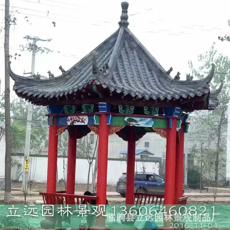 中国古建亭子 古建凉亭公司 仿古建筑六角亭设计施工