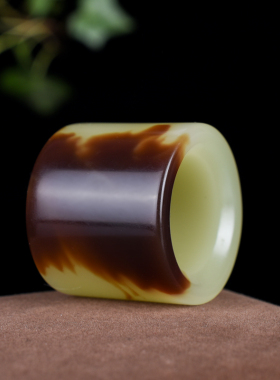 和田玉黄口料扳指男女款