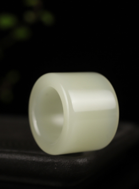 和田玉青白玉山料扳指男士大拇指戒指新疆玉石指环简约素面指环