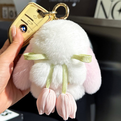 獭兔毛可爱公仔小兔子钥匙扣挂件