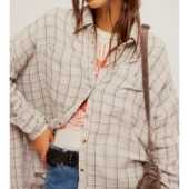 People纯棉格子长袖 特价 衬衫 断码 不支持退换 宽松版 美国直邮Free