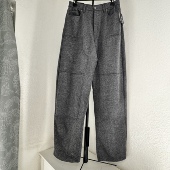 不支持退换 特价 美国直邮AFRM深灰色羊毛高腰弯刀裤 断码