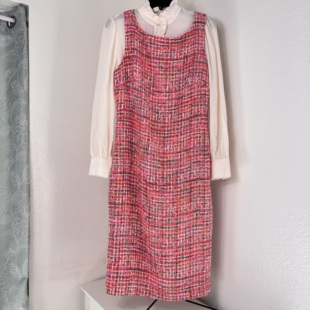 美国直邮Preston & York粉色亮片香风无袖背心连衣裙特价不退不换