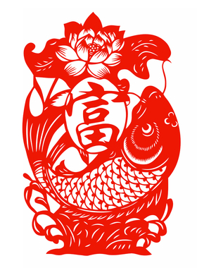 年年有余窗花静电贴纸剪纸双面红色2026春节新年贴画玻璃门窗花