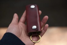 HORWEEN牛皮手工创意真皮男女式汽车多功能腰挂钥匙扣包卡包零钱