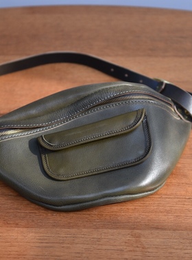 “一物”意大利鞍革胸包 饺子包