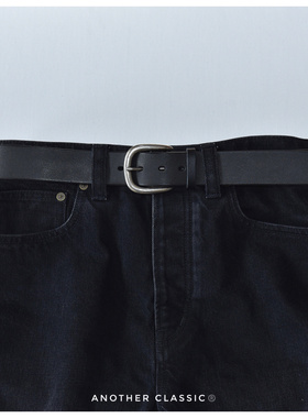 Another25ss 3.7cm意大利牛皮合金带扣手工腰带