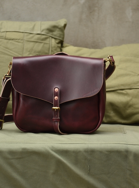 复古手工vintage邮差包意大利植鞣革美式包another邮差包元年