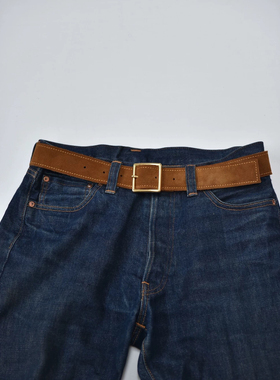 23ss 3.9cm意大利翻毛皮 双层腰带腰带真皮头层牛皮百搭