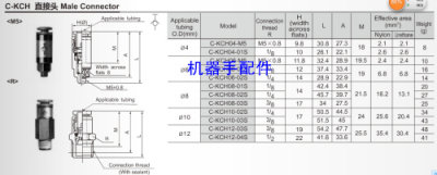 自封式快速接头KCH08-01S KCH08-03S KCH08-02S