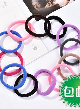韩版无接缝发圈发绳头绳女韩国发饰耐用高弹力彩色皮筋黑色绑头绳