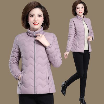 秋冬短款羽绒棉服女妈妈装外套