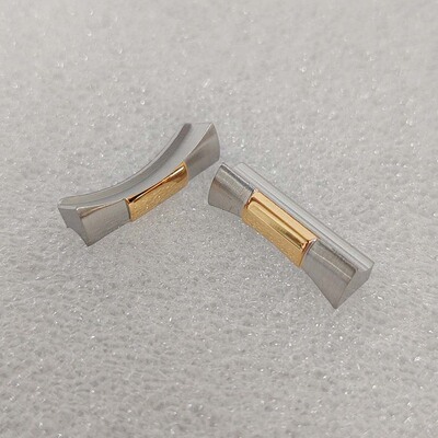 手表配件316精钢头粒适用于劳水鬼迪通拿表壳 橡胶表带20mm转接头