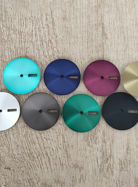 纯色改装手表配件字面 双历无logo太阳纹表盘 适合NH36/4R/7S机芯