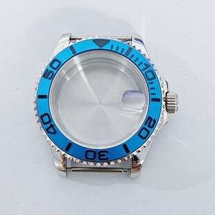 新款40mm不锈钢密底游艇表壳双向转动蓝宝玻璃适合NH35/36/70机芯
