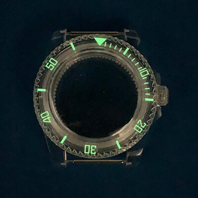 透明胶壳改装表壳 夜光 40mm亚克力表蒙 适合装NH35/36/4R机芯
