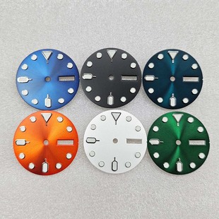 橙色改装 适合装 太阳纹双日历表盘 绿夜光 NH36机芯 28.5mm 新款